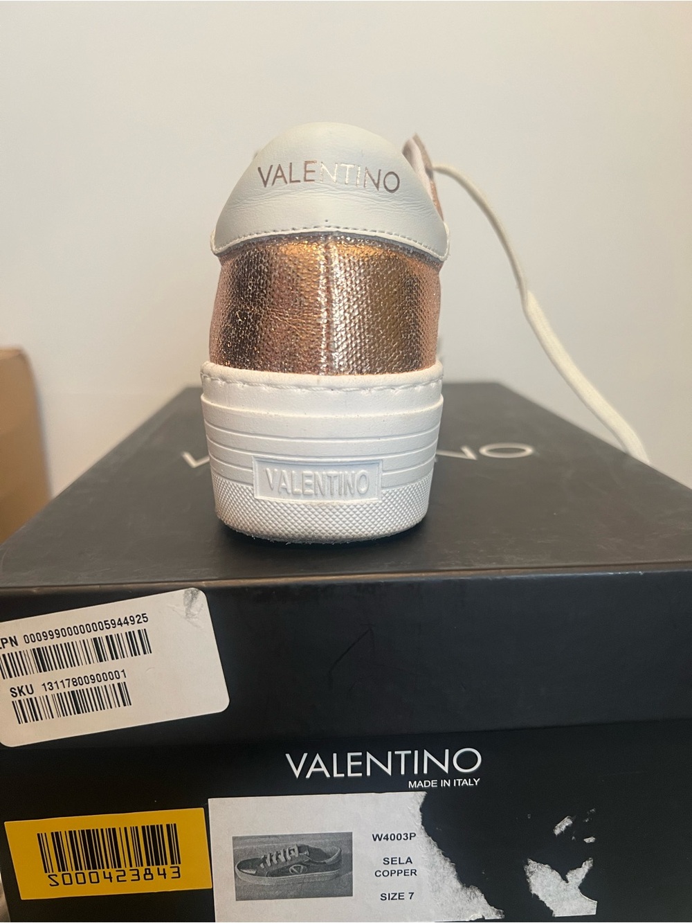 Valentino Kids Copper and White Low-Top Sneaker